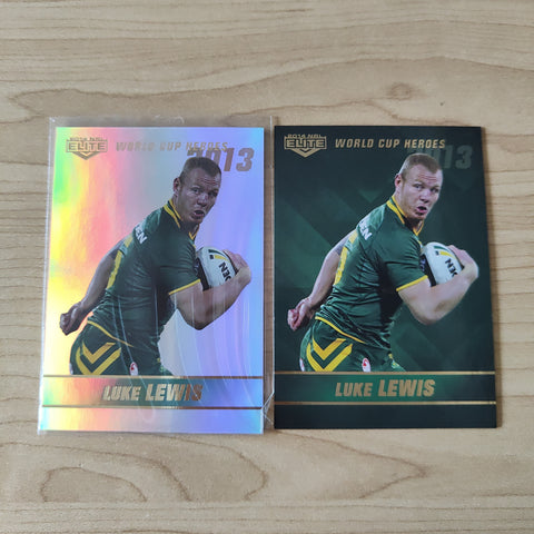 2014 NRL Elite World Cup Heroes Luke Lewis Base and Platinum Card