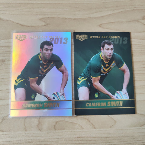2014 NRL Elite World Cup Heroes Cameron Smith Base and Platinum Card
