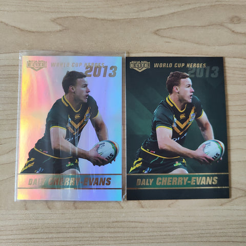 2014 NRL Elite World Cup Heroes Daly Cherry-Evans Base and Platinum Card