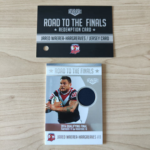 2015 NRL Elite Road To The Finals Redemption Jersey Card Jared Waerea-Hargreaves Roosters