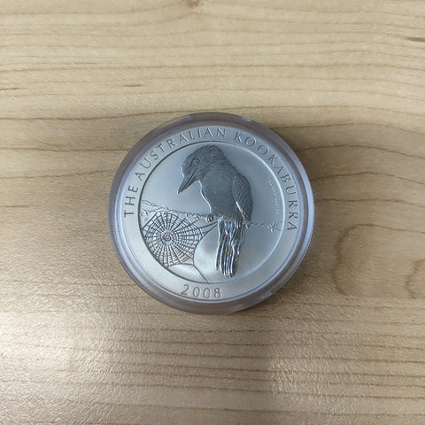 Australia 2008 Perth Mint One dollar Kookaburra 1oz .999 Silver Specimen Coin