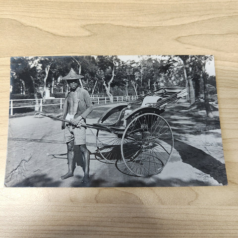 Malaya Strait Settlements Singapore Rickshaw Photograph Postcard