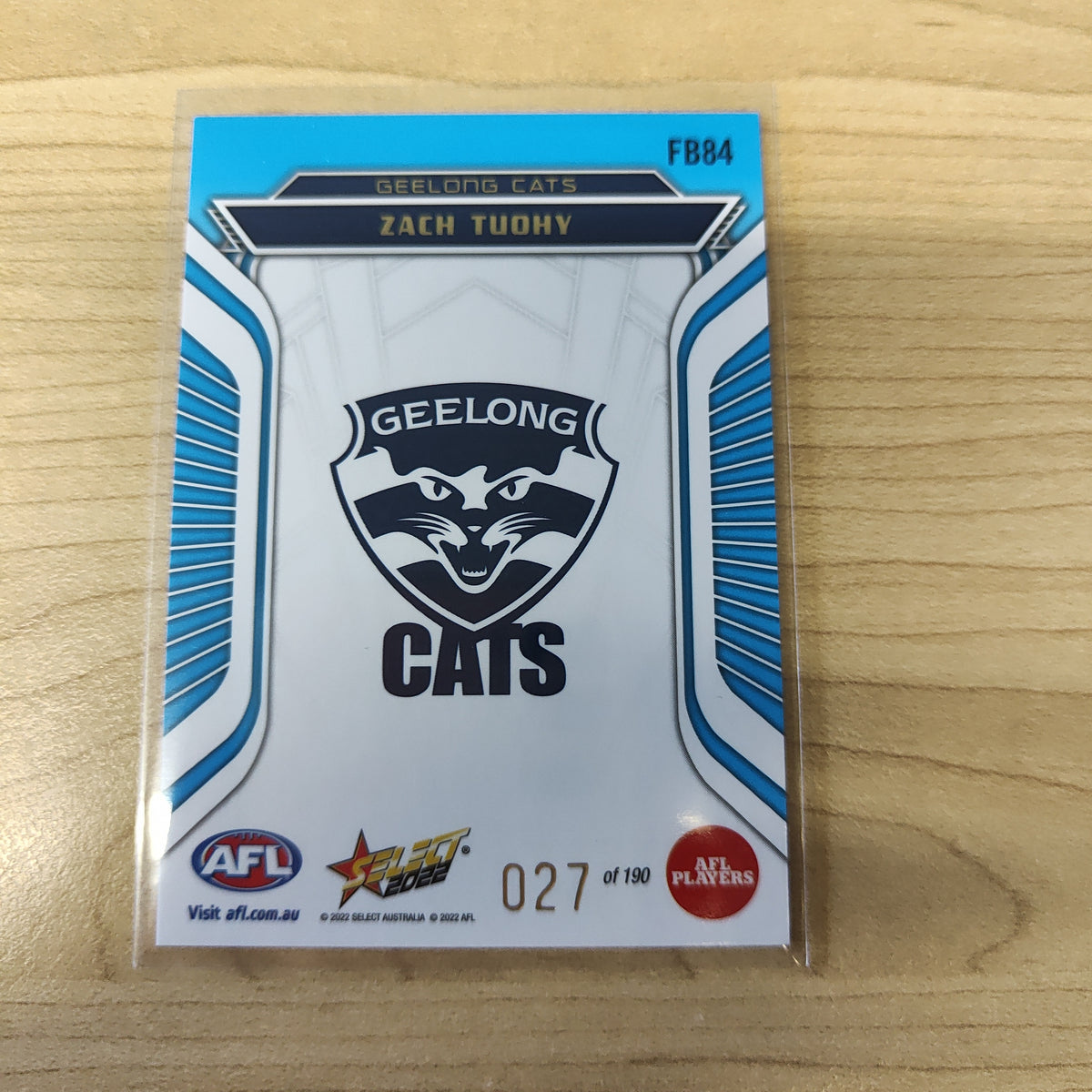 2022 AFL Footy Stars Fractured Arctic Blue Zach Tuohy Geelong 027/190 