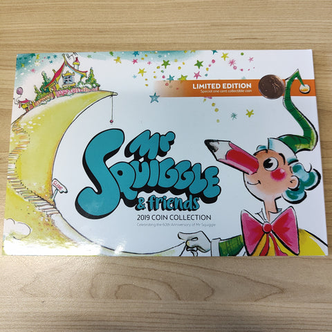 Australia 2019 Royal Australian Mint $2 Mr Squiggle & Friends Coloured Coin Collection