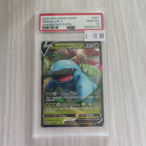 2020 Pokemon Venusaur Champion's Path #001 PSA Graded Gem MT 10 Pokemon Card