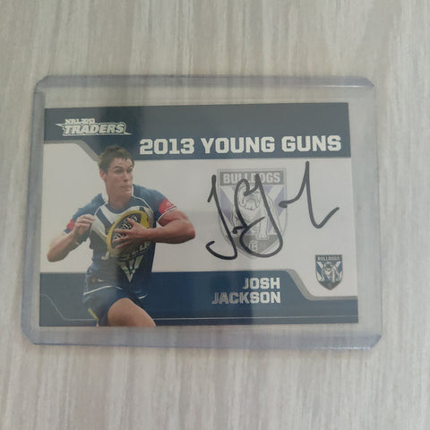 2013 NRL Traders Young Guns Signature Card Josh Jackson Bulldogs