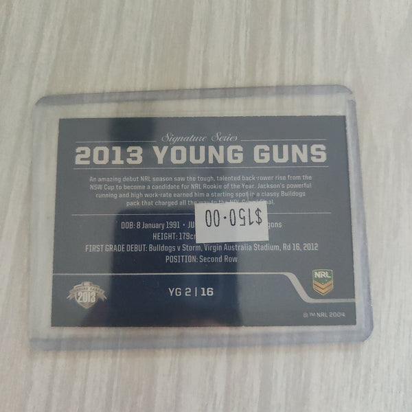 2013 NRL Traders Young Guns Signature Card Josh Jackson Bulldogs