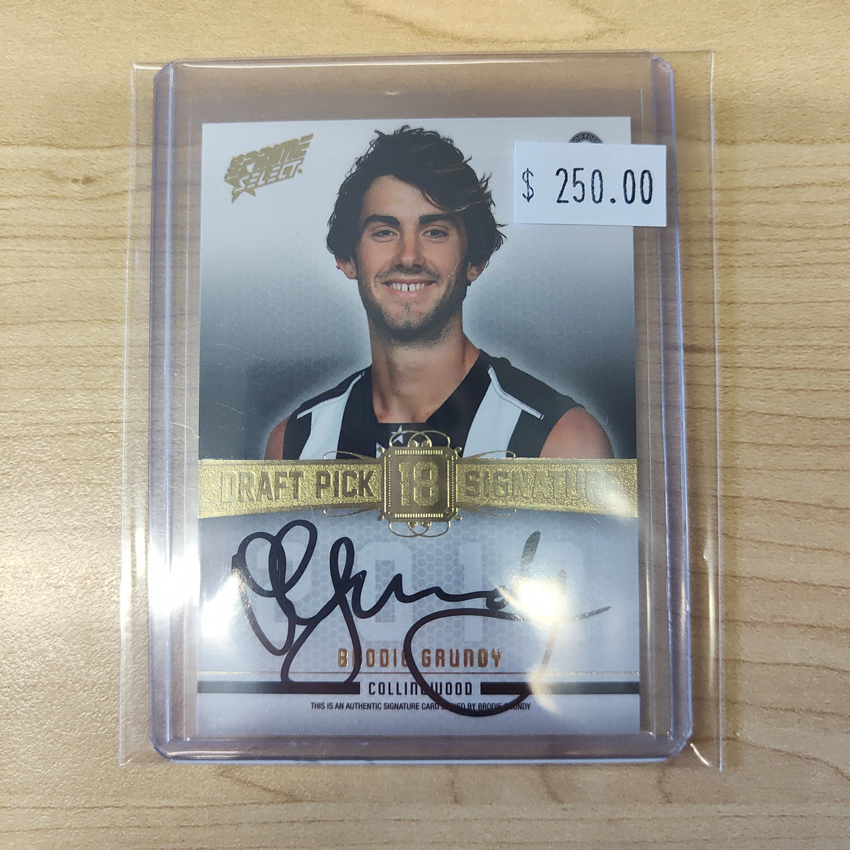 2013 Select Prime Draft Pick Signature Brodie Grundy Collingwood