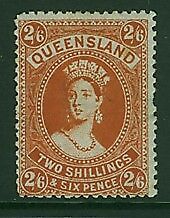 Queensland Australian States SG 310a 5s rose large Chalon MUH
