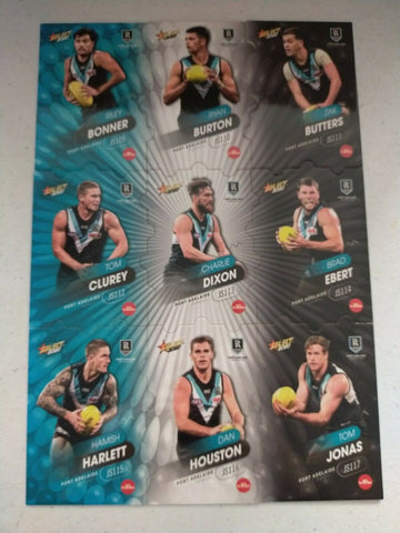 2020 Select Footy Stars Jigsaw Puzzle Port Adelaide Team Set Of 9 Cards