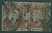 NSW Australian States SG 48 1d brick-red laureate in pair Used