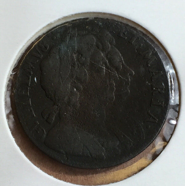 Great Britain: 1694 William and Mary Halfpenny S3452