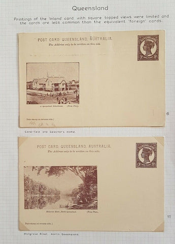 Queensland Postcard, 1d A Queensland Schoolhouse , 1d Mulgrave River mint
