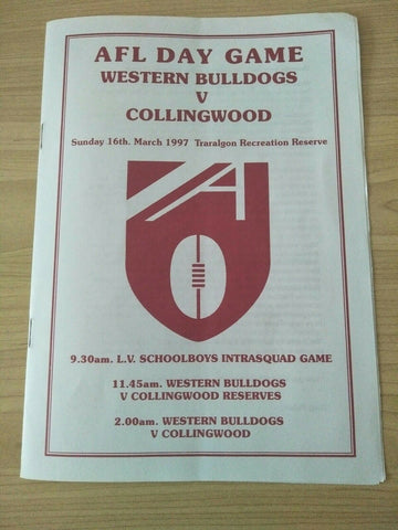 1997 Traralgon AFL Game Day Western Bulldogs v Collingwood Football Record