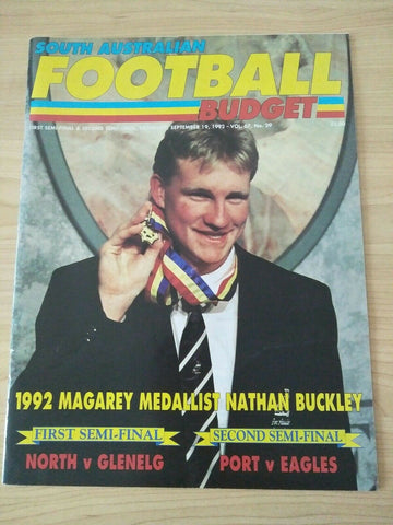 1992 South Australian Football Budget Semi Finals Football Record