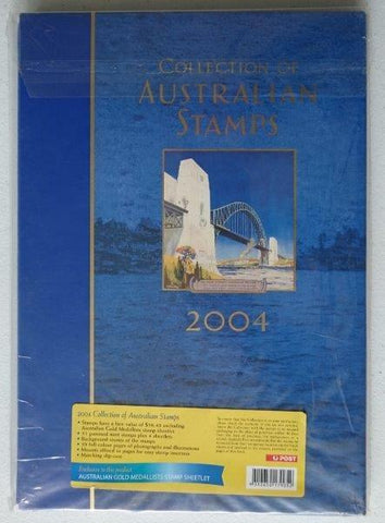 Australia Post 2004 Year Album. This book contains all the different simplified stamps issued in that year.