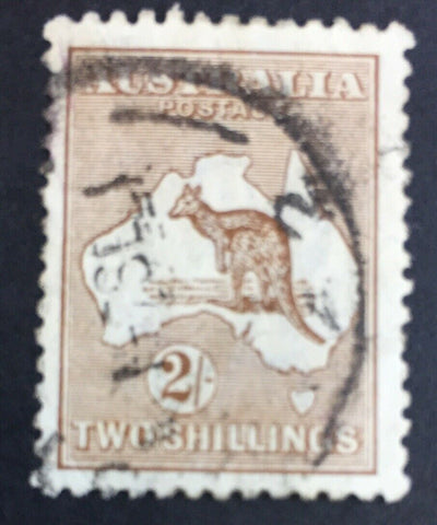 Australia 2/- Brown Second Watermark Kangaroo  Used SG29