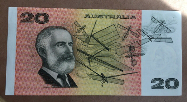 Australia 1976 $20 R406a Knight Wheeler Centre Thread Light Folds aUnc