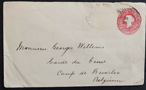 Victoria Australian States 2d embossed HG 7a from Hamilton to Belgium
