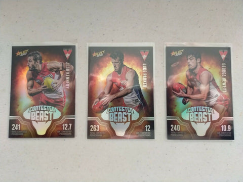 2020 Select Footy Stars Contested Beast Sydney Team Set Of 3 Cards
