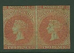 SA Australian States SG 9 2d red in pair Mint