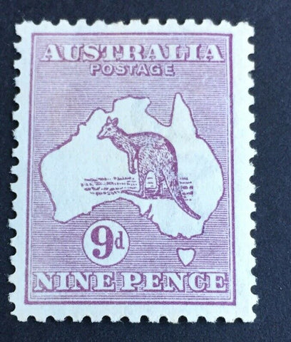 Australia 9d Mauve Third Watermark Kangaroo Die 2 Mint SG40