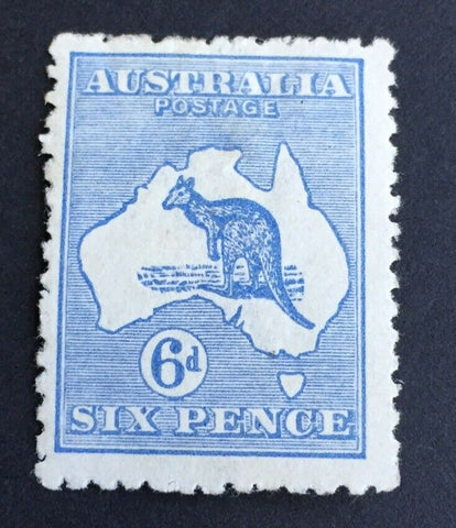 Australia 6d Ultramarine Third Watermark Kangaroo Mint SG38