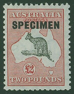 Australia SG 114S £2 Kangaroo map Small Multiple Watermark opt Specimen MUH