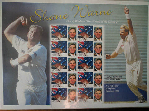 Australia Post - Shane Warne Souvenir Personalised Stamp Sheet