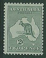 Australia SG 24 2d Grey Kangaroo 2nd Watermark MLH