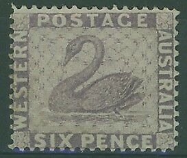 WA Western Australia Australian States SG 80 6d lilac Swan birds MLH