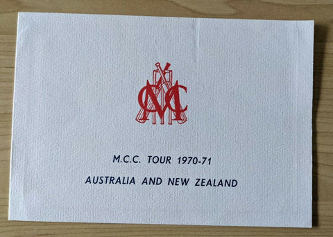 Cricket 1970-71 MCC Marylebone Cricket Club Tour of Australia & New Zealand. Christmas card & Team Photo