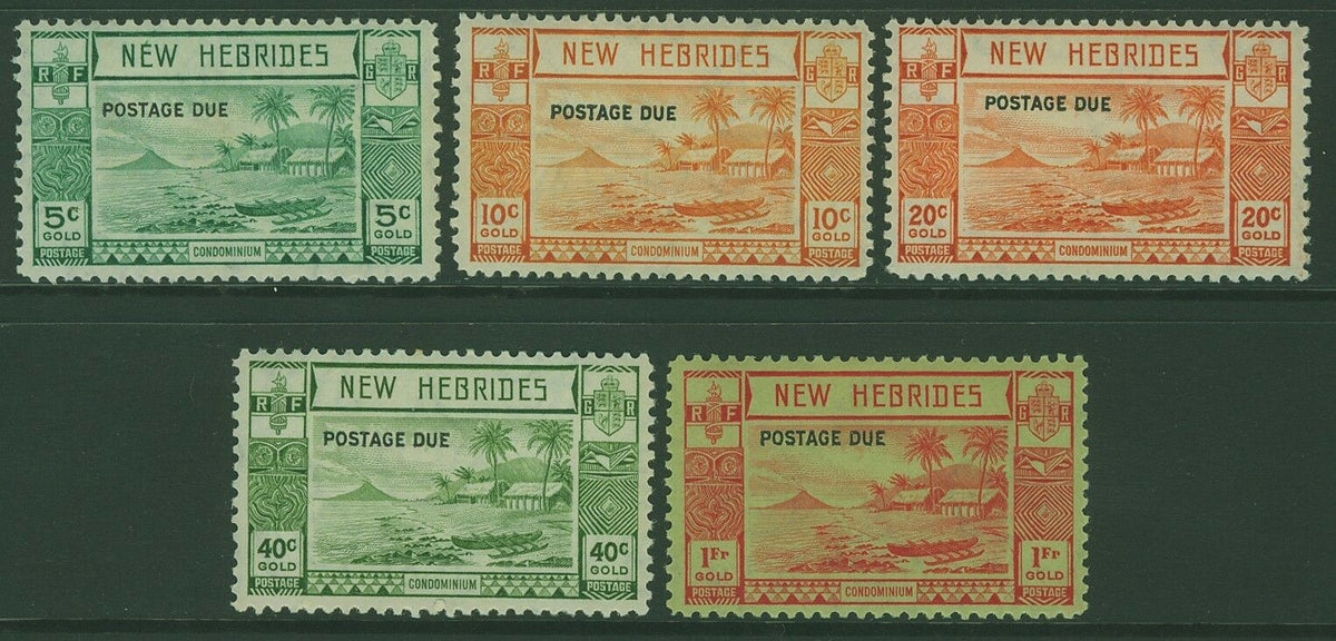 British New Hebrides Postage Due canoes palms SG D6/10 set of 5 MUH ...