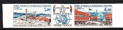 French Antarctic Territory TAAF SG 107/8 20th Anniv Dumont d'Urville Base Imperf