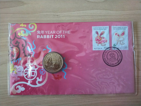 Australia 2011 One Dollar $1 Chinese Lunar New Year of the Rabbit PNC First Day Of Issue