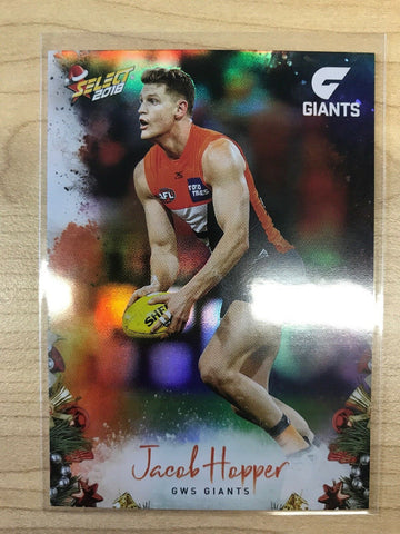 AFL 2018 Select Christmas Holofoil Card X100 - GWS, Jacob Hopper