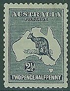 Australia SG 25 2½d Indigo Kangaroo 2nd Watermark. MLH