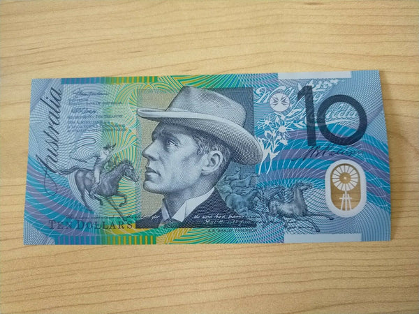 Australia $10 R320bF First Prefix MacFarlane Henry Uncirculated Banknote