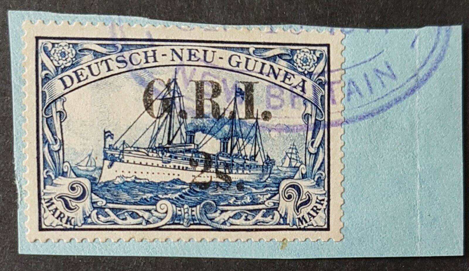 2/ GRI on 2 M German New Guinea SG 13 replaced stop after I variety