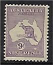 Australia SG 27 9d Violet Kangaroo 2nd Watermark MLH