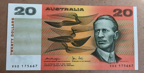 Australia 1979 $20 Knight Stone OCRB Serial Numbers R407b Uncirculated