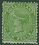 Queensland Australian States SG 143 6d yellow-green Mint