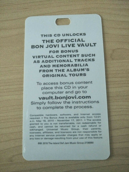 Bon Jovi New Jersey All Access Vault Ticket