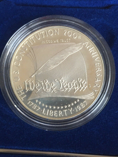 USA United States 1987 $1 constitution 90% Silver Proof Silver Dollar