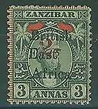 Zanzibar SG 91 2½d on 3a grey red MH