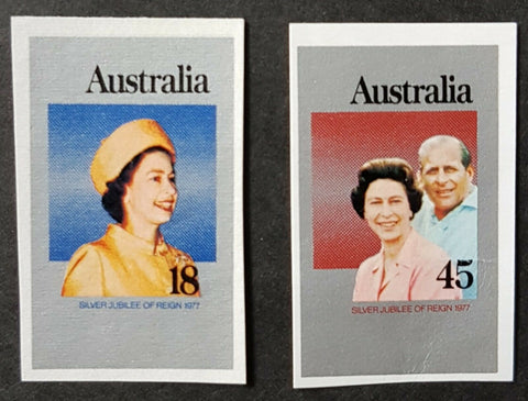 Australia 1977 Silver Jubilee stamps Set of 2 Imperf Proofs MUH