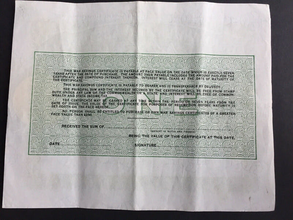 Australia 1942 £1 large War Savings Certificate bank note Superb Condition