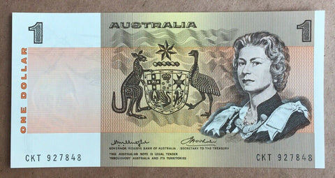 Australia 1976 R76c $1 Knight/Wheeler Side Thread Uncirculated