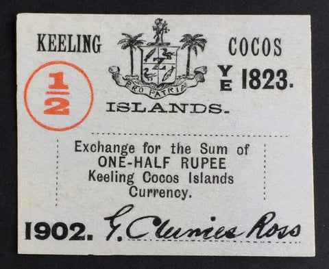 Cocos Keeling Islands PS125 1902 1/2 Rupee Uncirculated