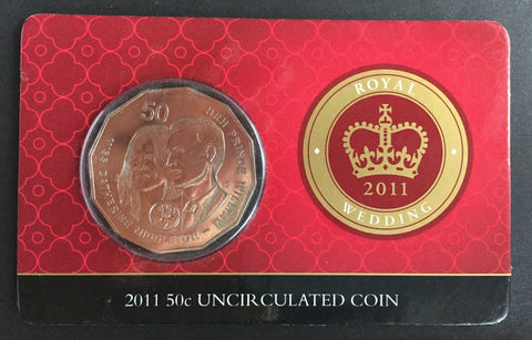 Australia 2011 Royal Wedding 50 cents Carded Uncirculated Coin